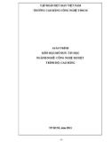 Giáo trình Tin học (Ngành Công nghệ sợi, dệt – Trình độ Cao đẳng) - Trường CĐ Kinh tế - Kỹ thuật Vinatex TP. HCM