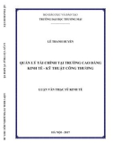 Luận văn Thạc sĩ Kinh tế: Quản lý tài chính tại Trường Cao đẳng Kinh tế - Kỹ thuật Công Thương