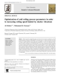 Optimization of cold rolling process parameters in order to increasing rolling speed limited by chatter vibrations