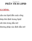 Bài giảng Phân tích thực phẩm - Chương 7: Phân tích Lipid