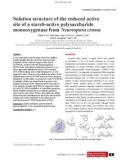 Solution structure of the reduced active site of a starch-active polysaccharide monooxygenase from Neurospora crassa