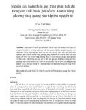 Nghiên cứu hoàn thiện quy trình phân tích chì trong sản xuất thuốc gợi nổ chì Azotua bằng phương pháp quang phổ hấp thụ nguyên tử