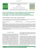 Factors affecting firm's energy efficiency and environmental performance: The role of environmental management accounting, green innovation and environmental proactivity