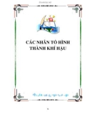 CÁC NHÂN TỐ HÌNH THÀNH KHÍ HẬU