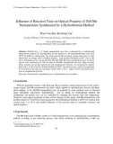 Influence of Reaction Time on Optical Property of ZnS: Mn Nanoparticles Synthesized by a Hydrothermal Method