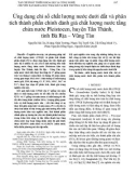 Ứng dụng chỉ số chất lượng nước dưới đất và phân tích thành phần chính đánh giá chất lượng nước tầng chứa nước Pleistocen, huyện Tân Thành, tỉnh Bà Rịa – Vũng Tàu