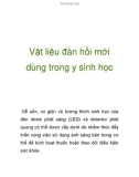 Vật liệu đàn hồi mới dùng trong y sinh học