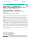 StressGenePred: A twin prediction model architecture for classifying the stress types of samples and discovering stress-related genes in arabidopsis