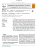 Structural, optical, magnetic and thermal investigations on Cr3 ions doped ZnS nanocrystals by co-precipitation method