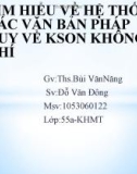 Tìm hiểu về hệ thống các văn bản pháp quy về kson không khí