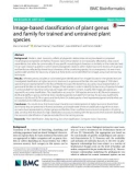 Image-based classification of plant genus and family for trained and untrained plant species