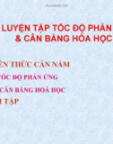 Bài giảng Luyện tập tốc độ phản ứng và cân bằng hóa học