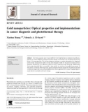 Gold nanoparticles: Optical properties and implementations in cancer diagnosis and photothermal therapy