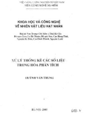 Xử lý thống kê các số liệu trong hóa học phân tích - Huỳnh Văn Trung