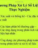 Bài giảng Phương pháp xử lý số liệu thực nghiệm