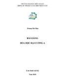 Bài giảng Hóa học đại cương A: Phần 1 - Hoàng Hải Hậu