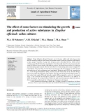 The effect of some factors on stimulating the growth and production of active substances in Zingiber officinale callus cultures