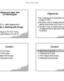 ICT 5 Web Development - Chapter 4: Working with Arrays