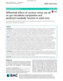 Differential effects of coconut versus soy oil on gut microbiota composition and predicted metabolic function in adult mice