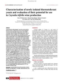 Characterization of newly isolated thermotolerant yeasts and evaluation of their potential for use in Cayratia trifolia wine production