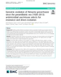 Genomic evolution of Neisseria gonorrhoeae since the preantibiotic era (1928–2013): Antimicrobial use/misuse selects for resistance and drives evolution