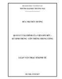 Luận văn Thạc sĩ Kinh tế: Quản lý tài chính của Viện Sốt rét - Ký sinh trùng - Côn trùng Trung ương