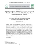 Khả năng tự làm sạch chất ô nhiễm chứa Nitơ và Phốt pho chuyển hóa thành NH4, NO2-, NO3-, PO43- của hồ thủy điện Sơn La