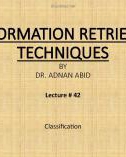 Information retrieval techniques: Lecture 42