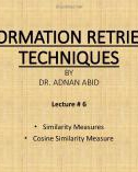 Information retrieval techniques: Lecture 6