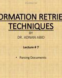 Information retrieval techniques: Lecture 7