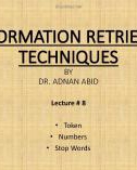 Information retrieval techniques: Lecture 8