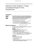 Instructor Notes Module 3: Using a Conceptual Design for Data Requirements