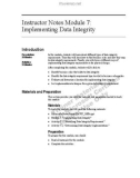 Instructor Notes Module 7: Implementing Data Integrity