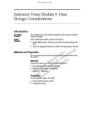 Instructor Notes Module 9: Data Storage Considerations