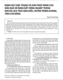 Đánh giá thực trạng và giải pháp nâng cao hiệu quả sử dụng đất nông nghiệp trong khu du lịch thác Bản Giốc, huyện Trùng Khánh, tỉnh Cao Bằng