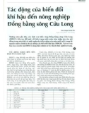 Tác động của biến đổi khí hậu đến nông nghiệp đồng bằng Sông Cửu Long