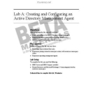 Lab A: Creating and Configuring an Active Directory Management Agent