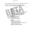 Lab B: Processing Foreign Entries