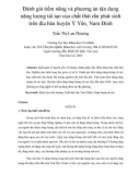 Đánh giá tiềm năng và phương án tận dụng năng lượng tái tạo của chất thải rắn phát sinh trên địa bàn huyện Ý Yên, Nam Định