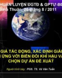 Đánh giá tác động,xác định giải pháp thích ứng với biến đổi khí hậu và chọn dự án đề xuất