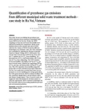 Quantification of greenhouse gas emissions from different municipal solid waste treatment methods - case study in Ha Noi, Vietnam