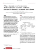 Using a physical model to determine the hydrodynamic dispersion coefficient of a solution through a horizontal sand column