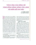 Thích ứng của nông hộ vùng đồng bằng Sông Cửu Long với biến đổi khí hậu