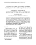 Ảnh hưởng của các thông số vận hành hệ thống MBR lên hiệu quả xử lý chất ô nhiễm trong nước thải sinh hoạt