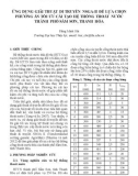 Ứng dụng giải thuật di truyền NSGA-II để lựa chọn phương án tối ưu cải tạo hệ thống thoát nước thành phố Sầm Sơn, Thanh Hóa