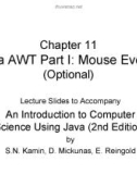 Lecture An introduction to computer science using java - Chapter 11: Java AWT part I: Mouse events (Optional)