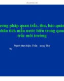 Phương pháp quan trắc, thu, bảo quản và phân tích mẫu nước biển trong quan ờ trắc môi trường