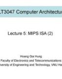 Lecture Computer architecture - Lecture 5: MIPS ISA (2)