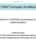 Lecture Computer architecture - Lecture 6: Arithmetic processing unit implementation