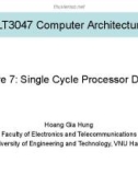 Lecture Computer architecture - Lecture 7: Single cycle processor design